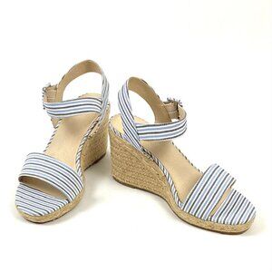New Life Stride Tango Espadrille Wedge Sandal, Blue Multi, 9W